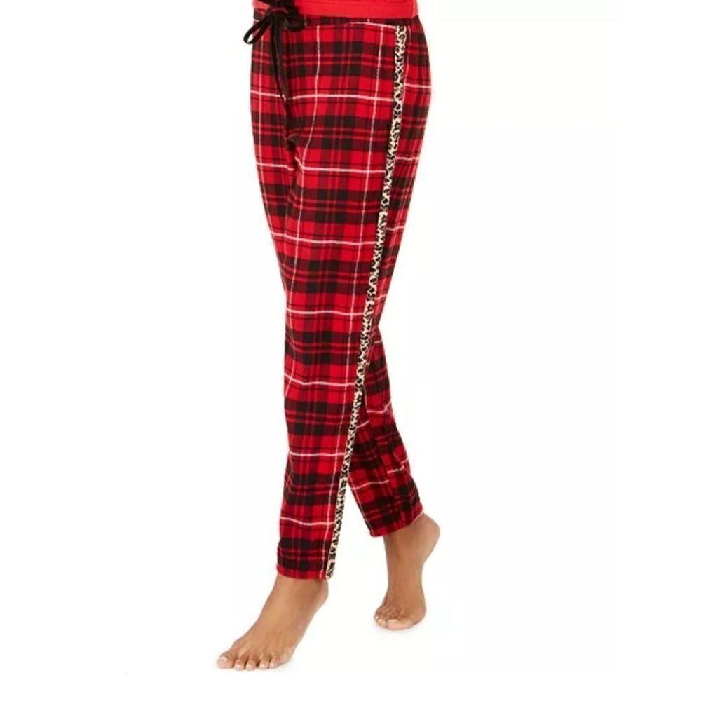 JENNI Lurex & Plaid Pajamas Pants L